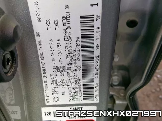 5TFAZ5CNXHX027997 фото 2