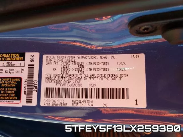 5TFEY5F13LX259380 фото 2