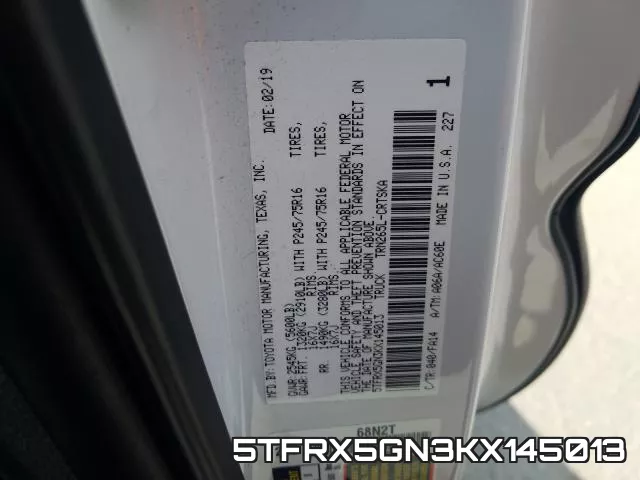 5TFRX5GN3KX145013 фото 2