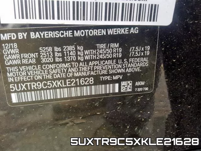 5UXTR9C5XKLE21628 фото 2