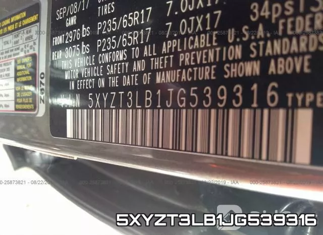 5XYZT3LB1JG539316 фото 10