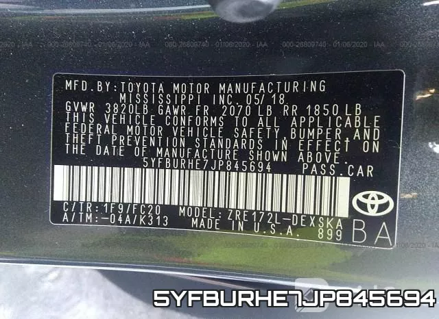 5YFBURHE7JP845694 фото 10