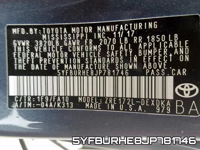 5YFBURHE8JP781746 фото 2