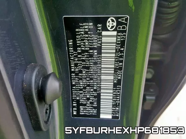 5YFBURHEXHP681853 фото 2