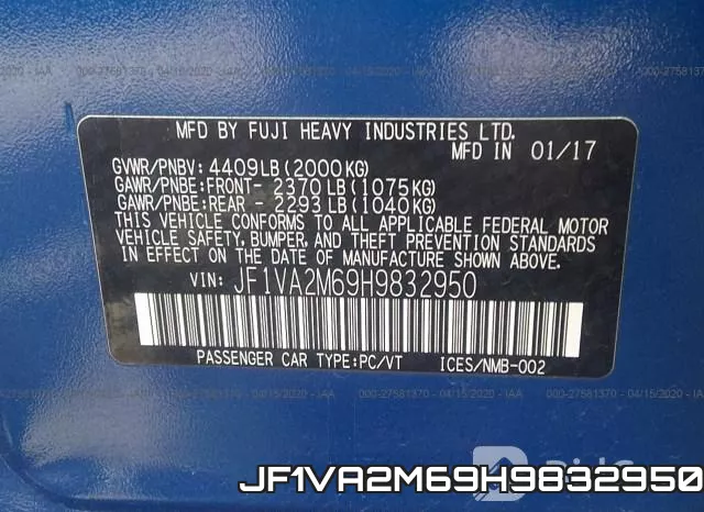 JF1VA2M69H9832950 фото 10