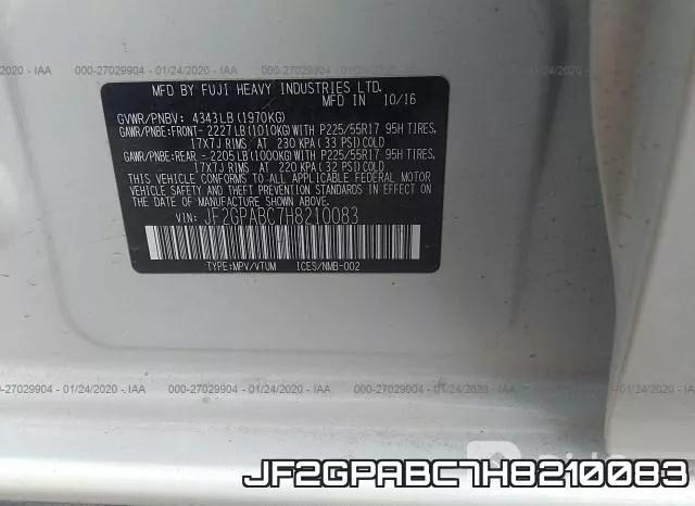 JF2GPABC7H8210083 фото 10