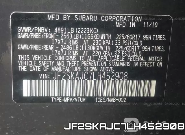 JF2SKAJC7LH452908 фото 10