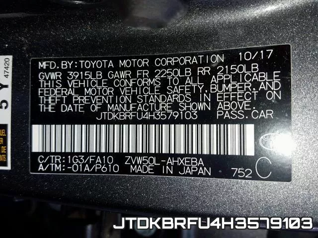 JTDKBRFU4H3579103 фото 2