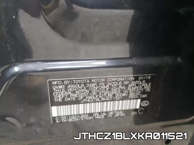 JTHCZ1BLXKA011521 фото 2