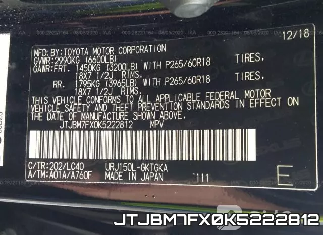 JTJBM7FX0K5222812 фото 10