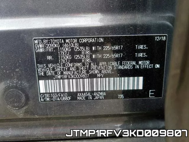 JTMP1RFV3KD009807 фото 2