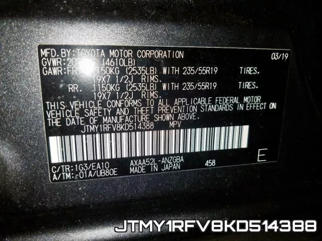 JTMY1RFV8KD514388 фото 2