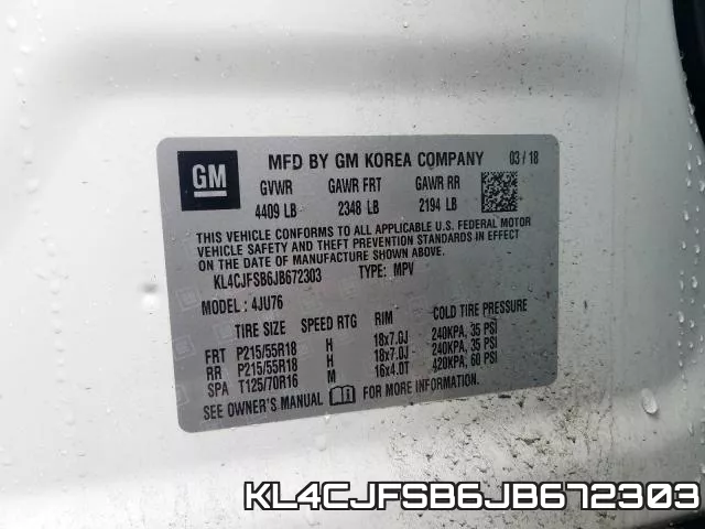 KL4CJFSB6JB672303 фото 2