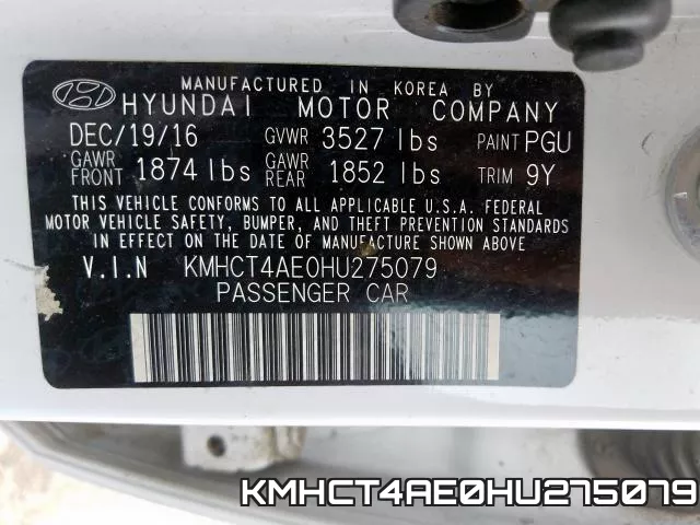 KMHCT4AE0HU275079 фото 2
