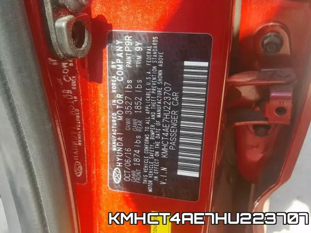 KMHCT4AE7HU223707 фото 2