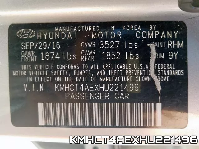 KMHCT4AEXHU221496 фото 2