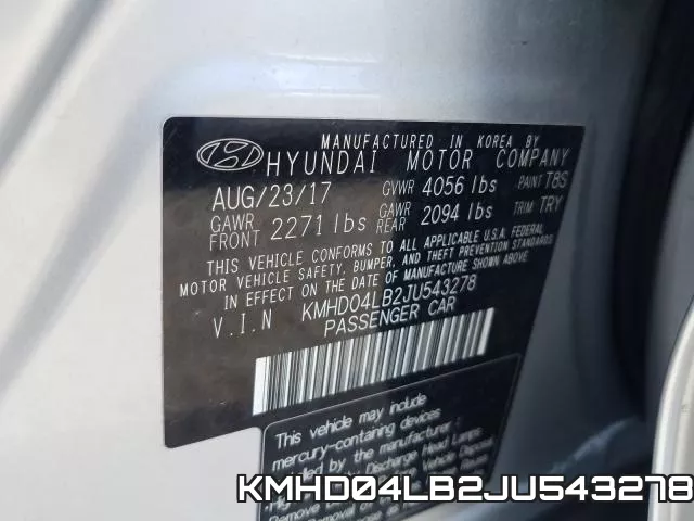 KMHD04LB2JU543278 фото 2