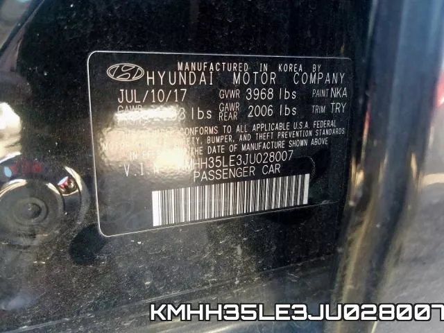 KMHH35LE3JU028007 фото 2
