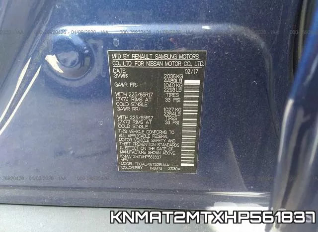 KNMAT2MTXHP561837 фото 10