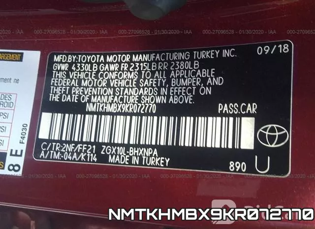 NMTKHMBX9KR072770 фото 10