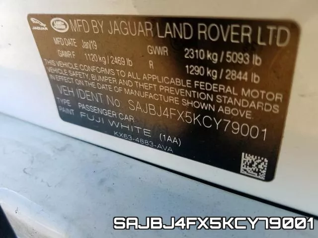 SAJBJ4FX5KCY79001 фото 2