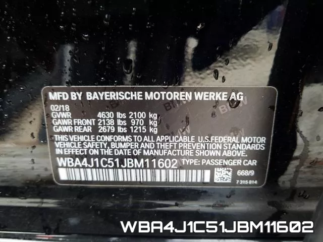 WBA4J1C51JBM11602 фото 2