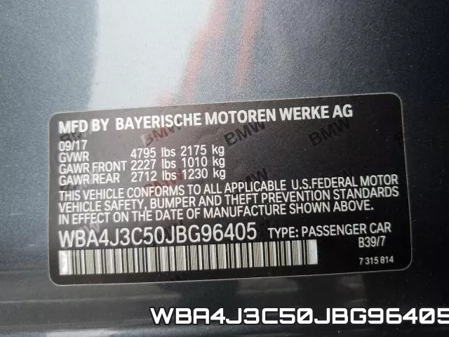 WBA4J3C50JBG96405 фото 2