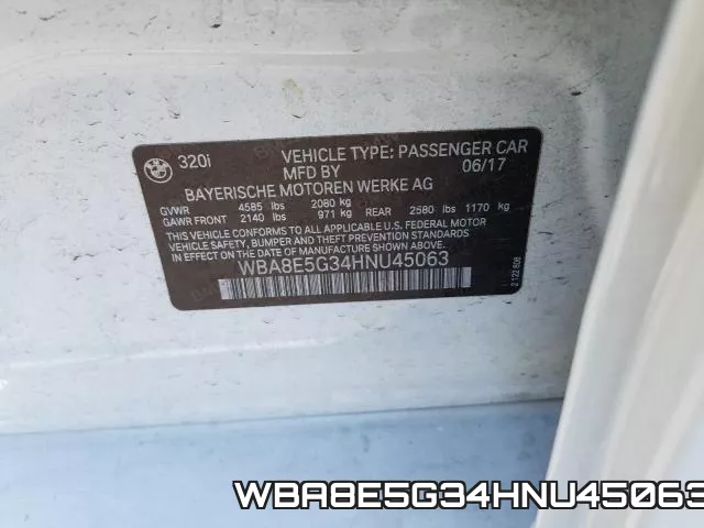 WBA8E5G34HNU45063 фото 2