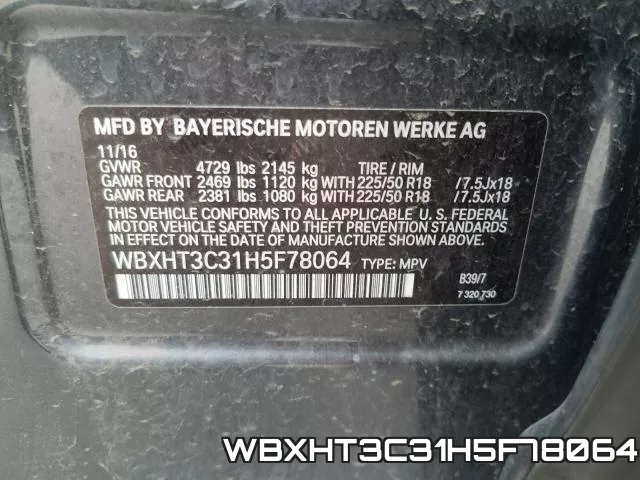WBXHT3C31H5F78064 фото 2