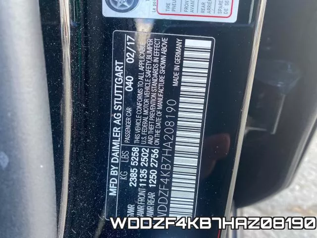 WDDZF4KB7HAZ08190 фото 2