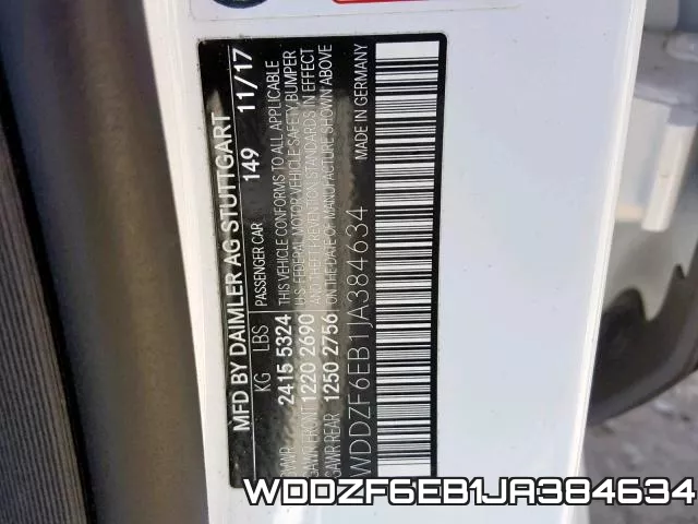 WDDZF6EB1JA384634 фото 2