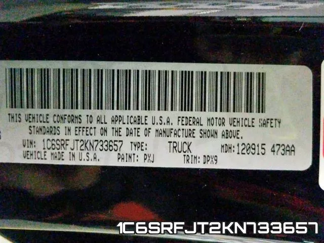 1C6SRFJT2KN733657 фото 2