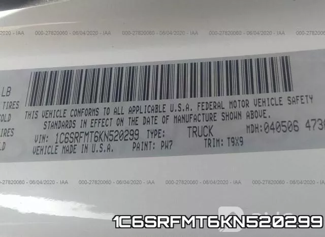 1C6SRFMT6KN520299 фото 10