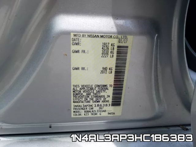 1N4AL3AP3HC186383 фото 2