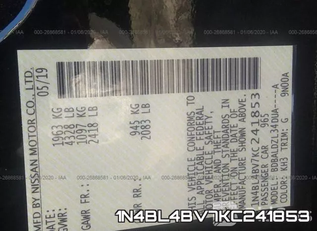 1N4BL4BV7KC241853 фото 10