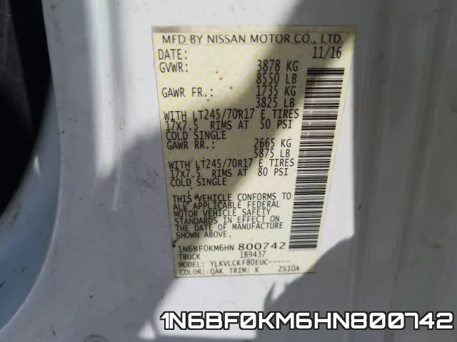 1N6BF0KM6HN800742 фото 2