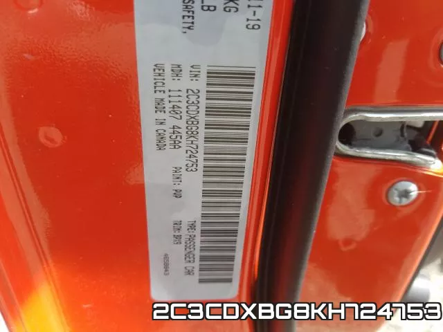 2C3CDXBG8KH724753 фото 2