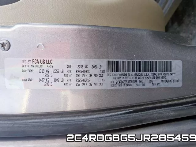 2C4RDGBG5JR285459 фото 2