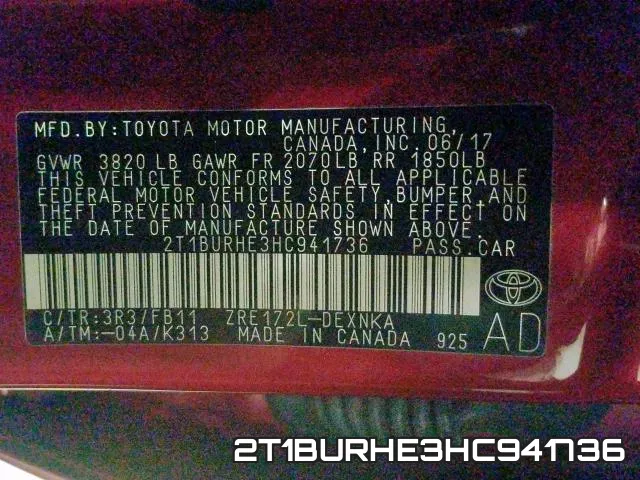 2T1BURHE3HC941736 фото 2