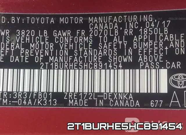 2T1BURHE5HC891454 фото 10