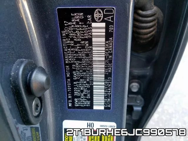 2T1BURHE6JC990578 фото 2