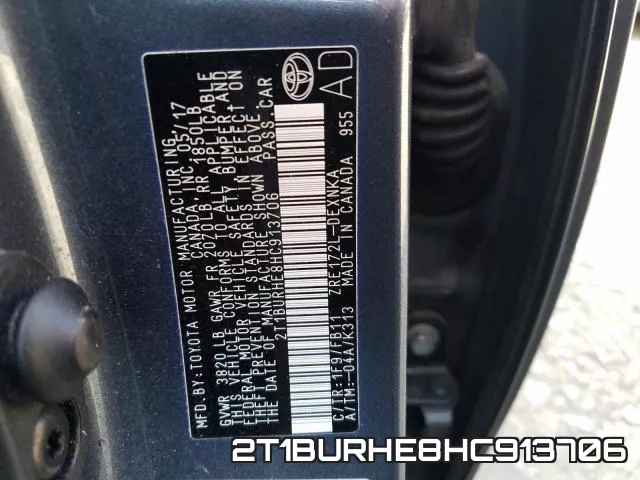 2T1BURHE8HC913706 фото 2