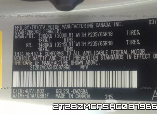 2T2BZMCA5HC087966 фото 10