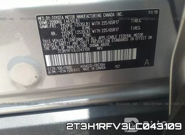 2T3H1RFV3LC043109 фото 9