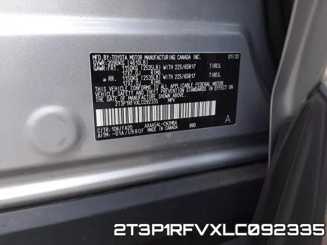 2T3P1RFVXLC092335 фото 2