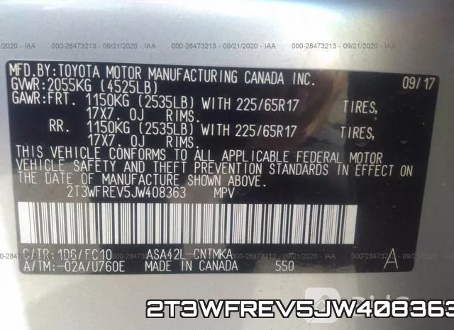 2T3WFREV5JW408363 фото 10