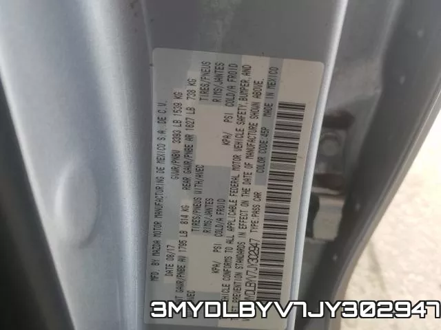 3MYDLBYV7JY302947 фото 2