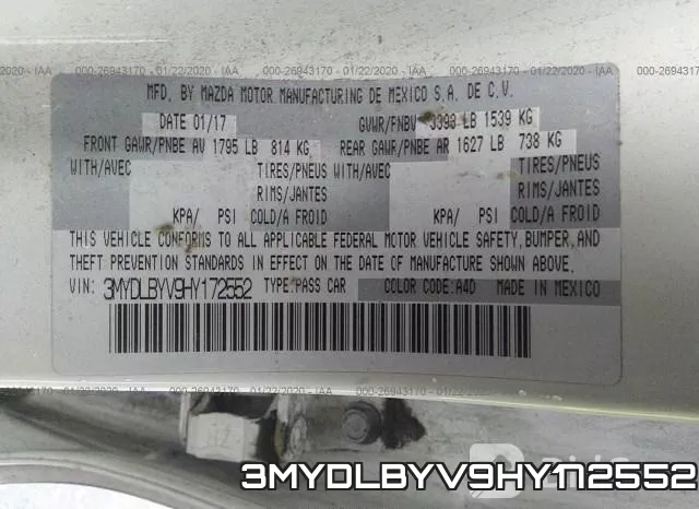 3MYDLBYV9HY172552 фото 10