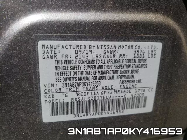 3N1AB7AP0KY416953 фото 2
