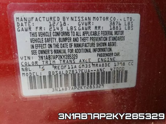 3N1AB7AP2KY285329 фото 2